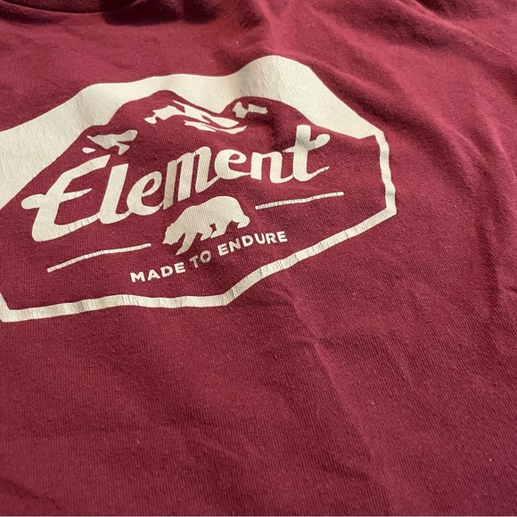 Element Men’s Maroon Cotton Graphic Short Sleeve Tee Size S - Picture 3 of 4